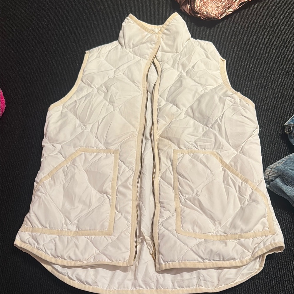 Women's Quilted White Vest
